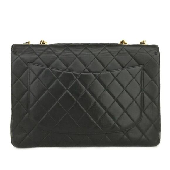 CHANEL Jumbo 30 Quilted Matelasse Lambskin w/Chain Shoulder Bag Black - Picture 4 of 8